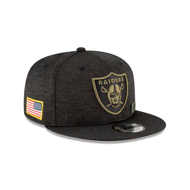 NFL Las Vegas Raiders Salute To Service 9Fifty Snapback (GIU4193) - Black New Era Caps